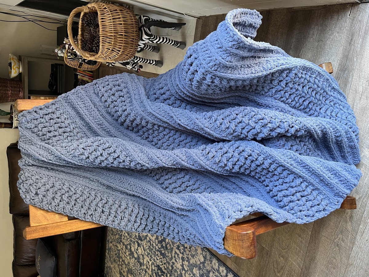 Luxe Statement Blanket in Country Blue