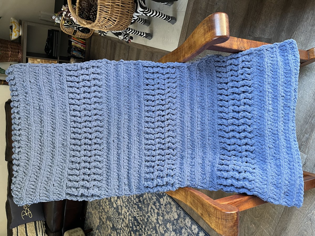 Luxe Statement Blanket in Country Blue
