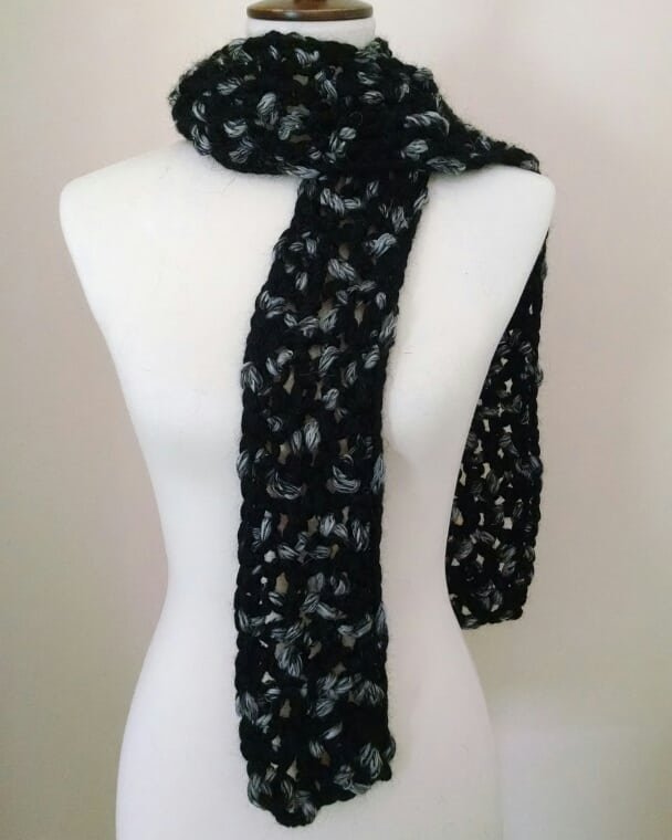 The 'Christine' Scarf in Black Tweed