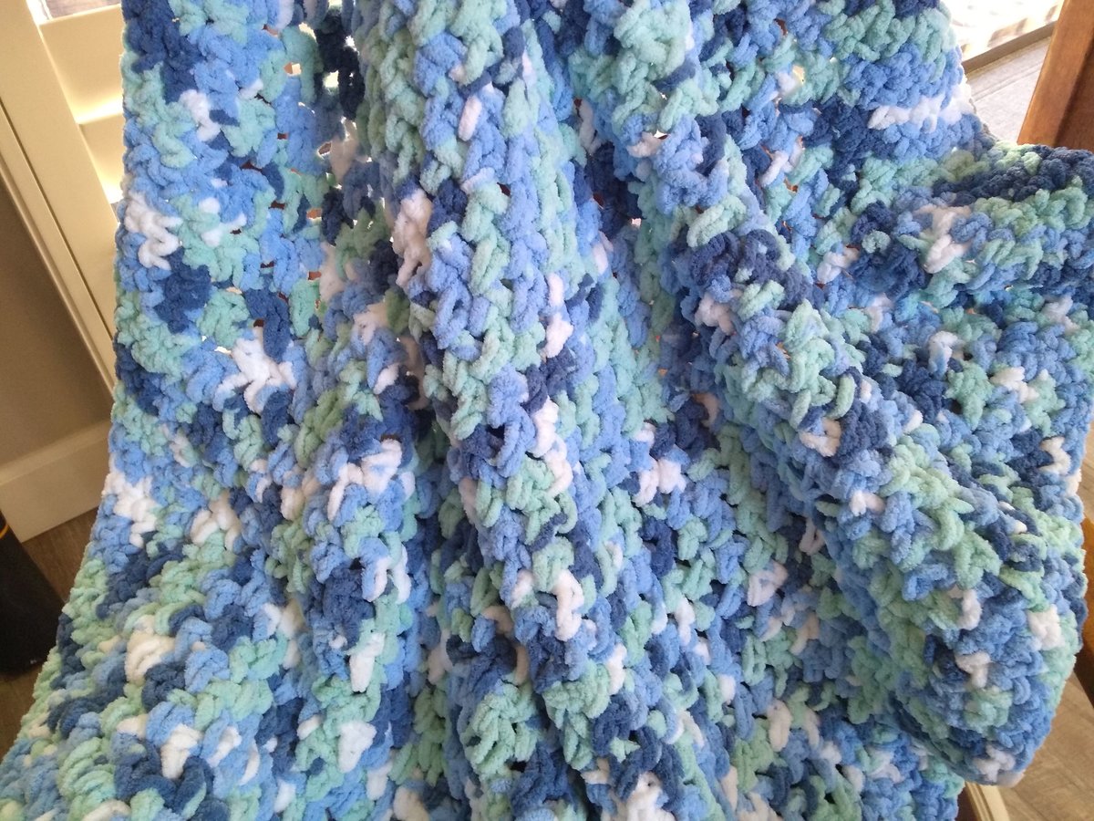 Luxe Baby Blanket in Seafoam Shiplap