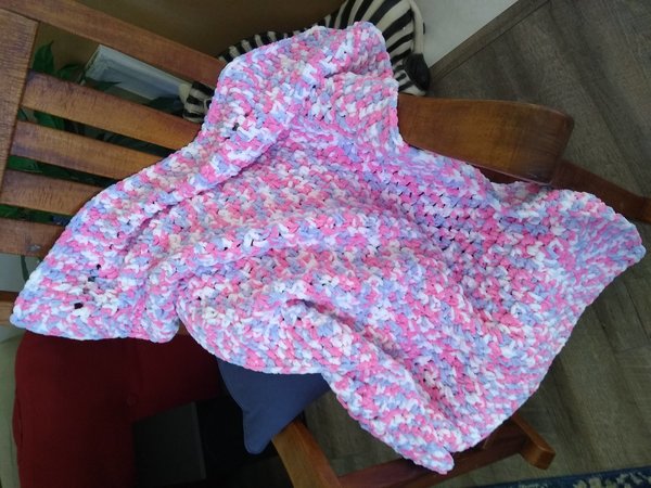 Luxe Baby Blanket in Pink/Blue Ombre