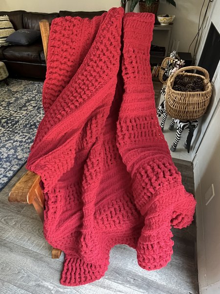 Luxe Statement Blanket in Crimson Red