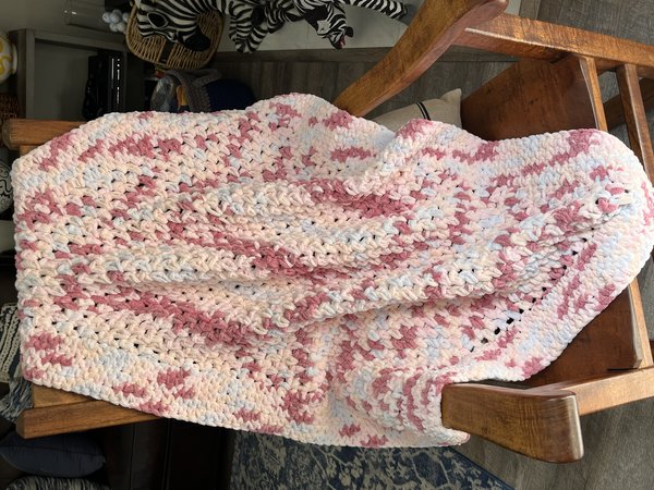 Luxe Baby Blanket in Raspberry Kisses