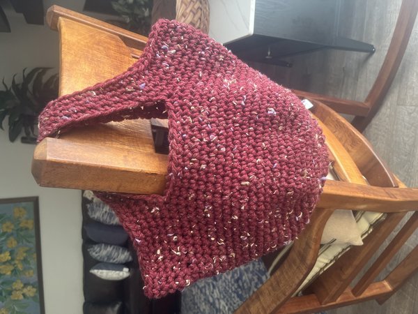 Out and About Bag in Burgundy Tweed